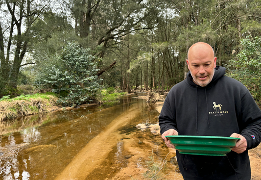 That's Gold Panning in an Australian Creek