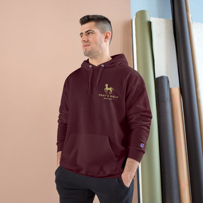 brown oversized Gold Logo Hoodie for men