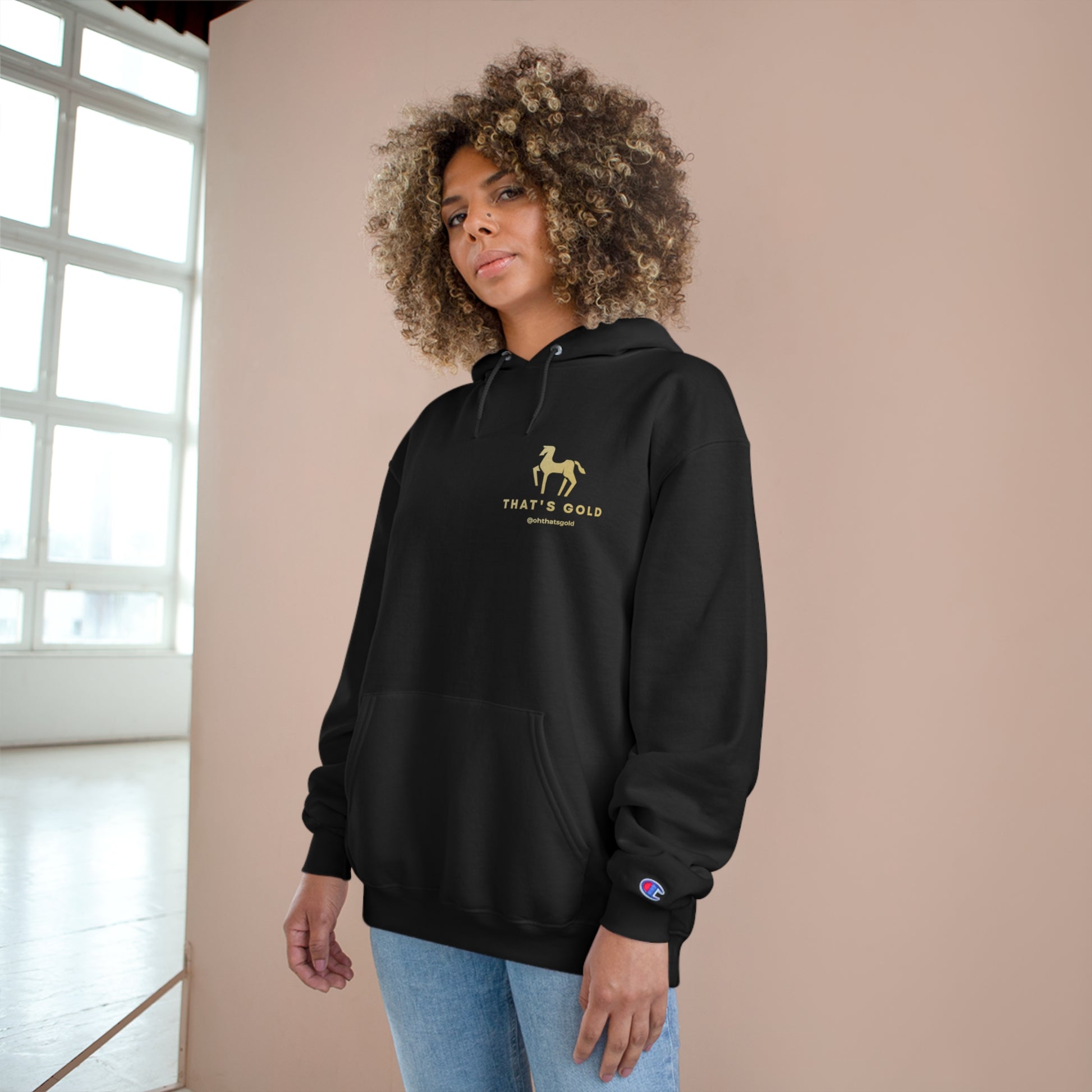 oversized Gold Logo Hoodie for women