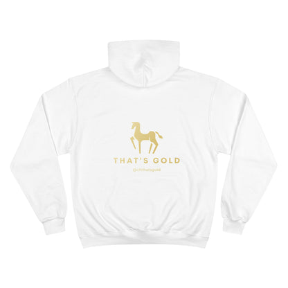 white oversized Gold Logo Hoodie