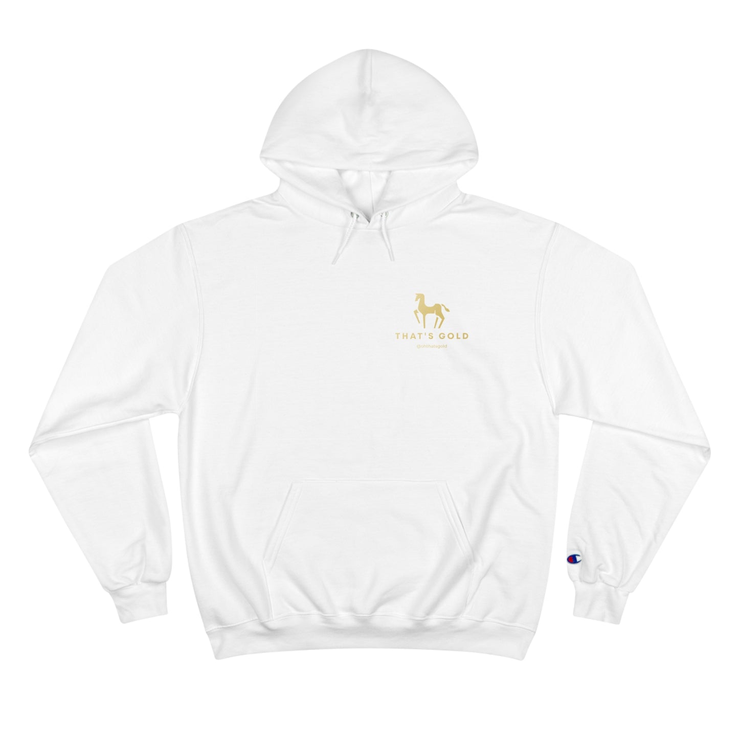 white oversized Gold Logo Hoodie